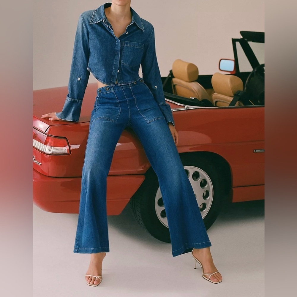 NWT Size 24 Tall - The Kit High-Rise Wide-Leg Utility Trouser Jeans by Pilcro